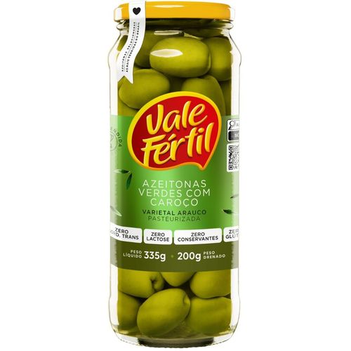 Azeitona Vale Fertil Verde Vidro 200G