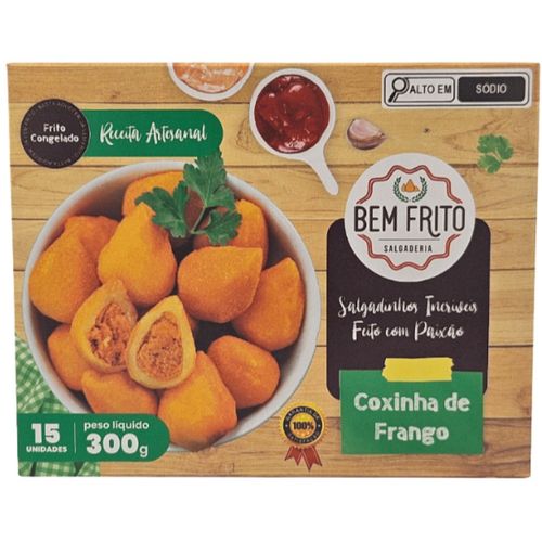 Salgado Congelado Bem Frito Coxinha de Frango 300G