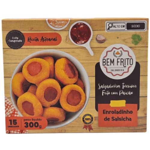 Salgado Congelado Bem Frito Enroladinho de Salsicha 300G