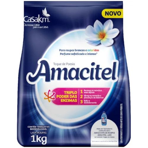 Detergente em Pó Amacitel Toque de Poesia Sache 1KG