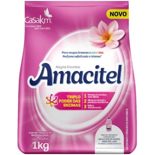 Detergente em Pó Amacitel Alegres Encantos Sache 1KG