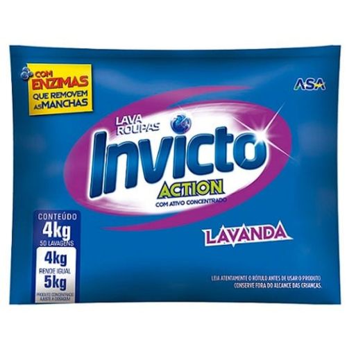 Detergente Em Pó Invicto Lavanda Sache 4KG