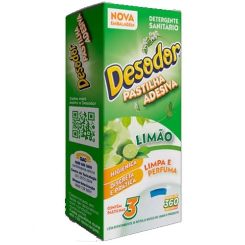 Pastilha Sanitizante Adesiva Desodor Limao 35G