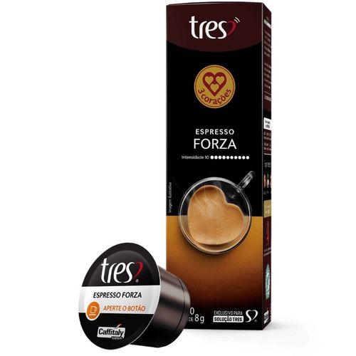 Capsula Tres Cafe Espresso Forza 10X8G