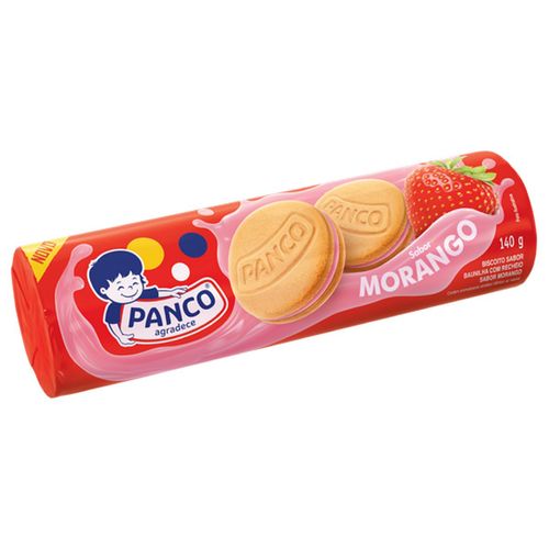 Biscoito Panco Recheado Morango 140G