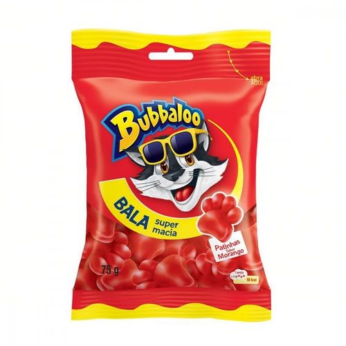 Balas Bubbaloo Gelatina Morango 75G