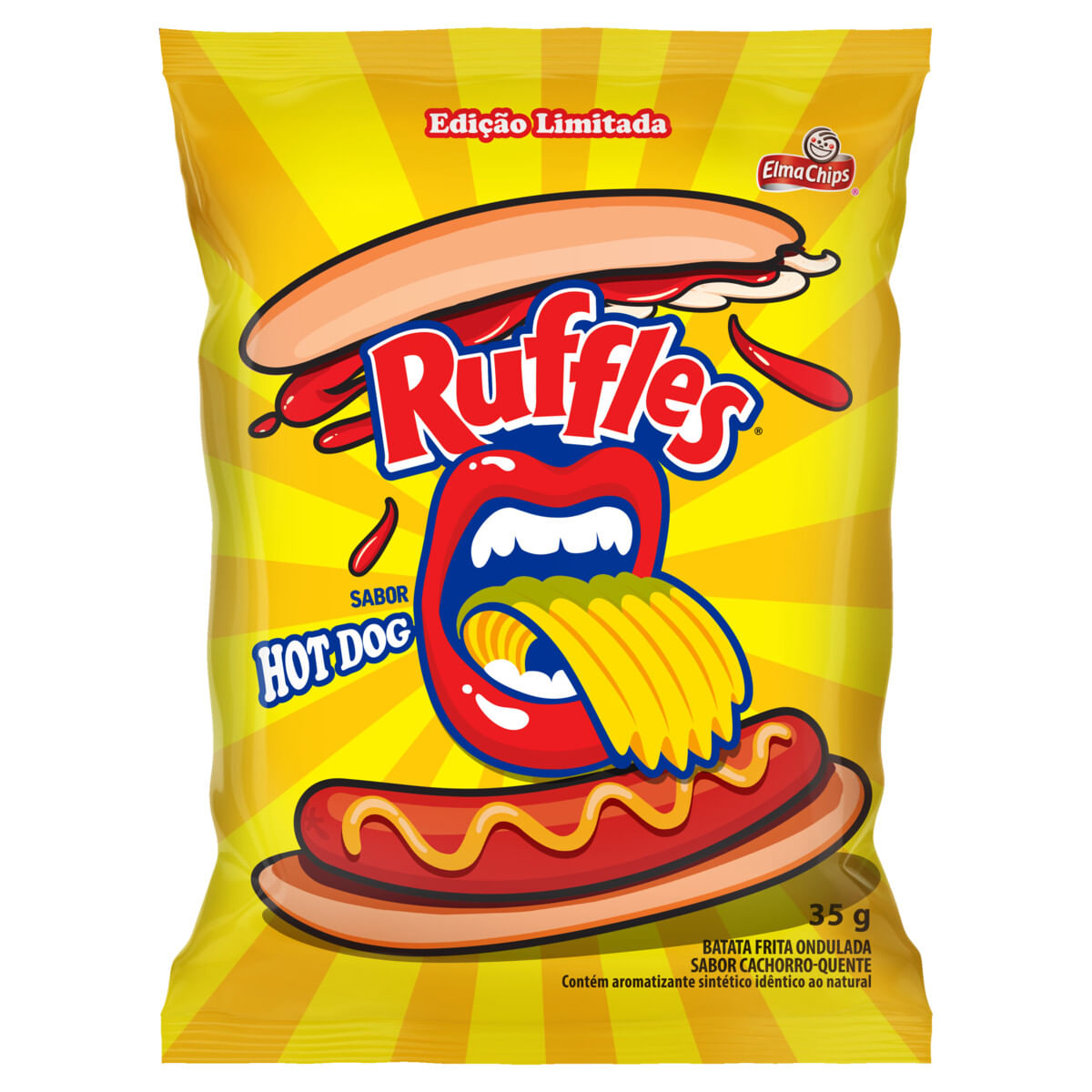 BATATA RUFFLES ONDULADA HOT DOG 35G