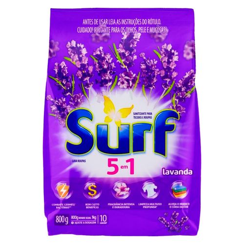 Detergente Em Pó Surf Lavanda Sache 800G