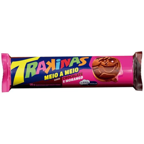 Biscoito Trakinas Recheado Choc/Morango 126G