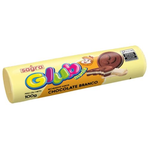 Biscoito Glub Recheado Chocolate Branco 100G