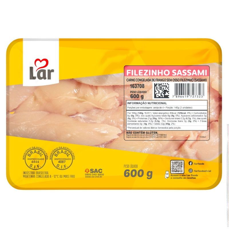 Filezinho de Frango Lar Congelado Bandeja com 1kg